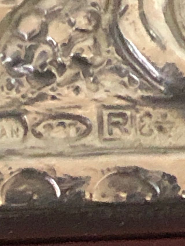 Cajita madera y plata iniciales AS