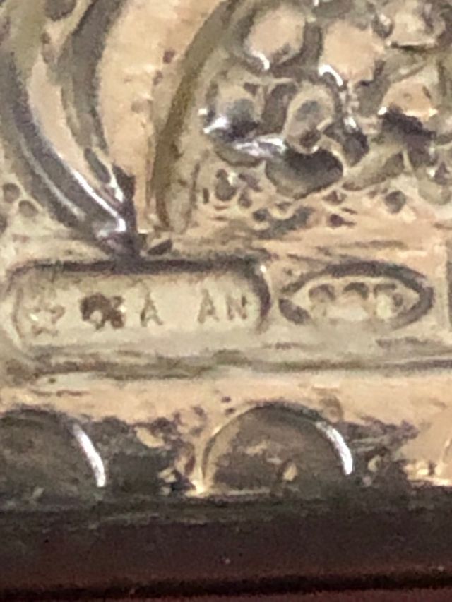 Cajita madera y plata iniciales AS