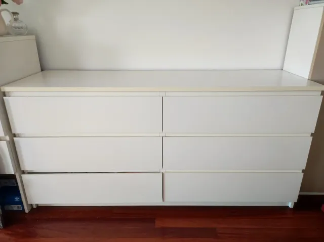 Cómoda Ikea Malm 6 cajones blanca