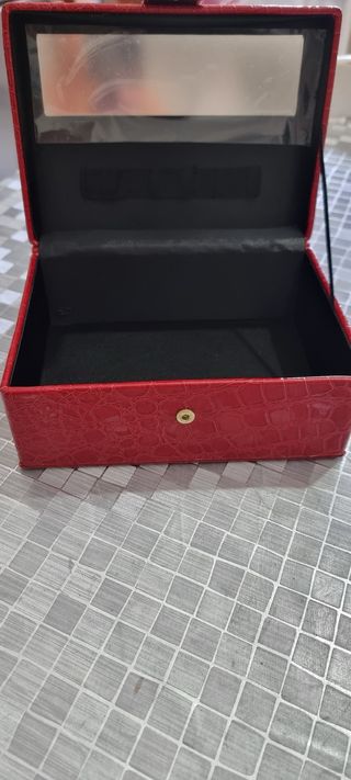 Portagioie rosso effetto coccodrillo