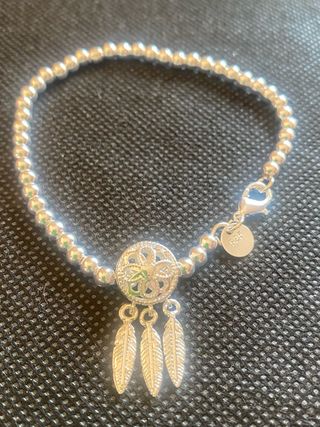 Bracciale Argento 925 Ciondolo Dreamcatcher Piuma