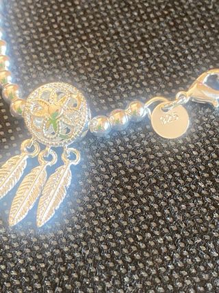 Bracciale Argento 925 Ciondolo Dreamcatcher Piuma