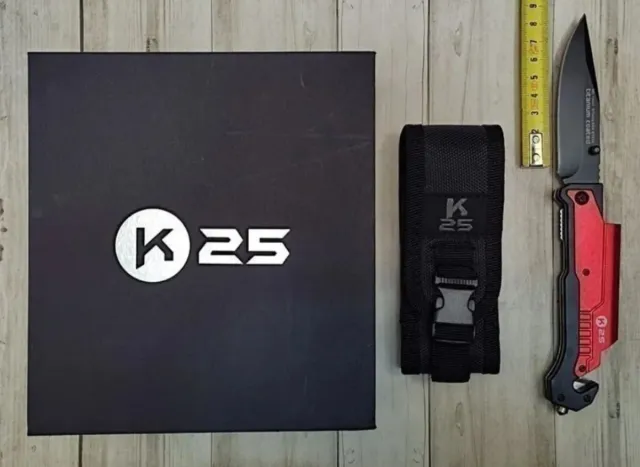 OFERTA... K25 ROJA TÁCTICA CON LINTERNA Y PEDERNAL