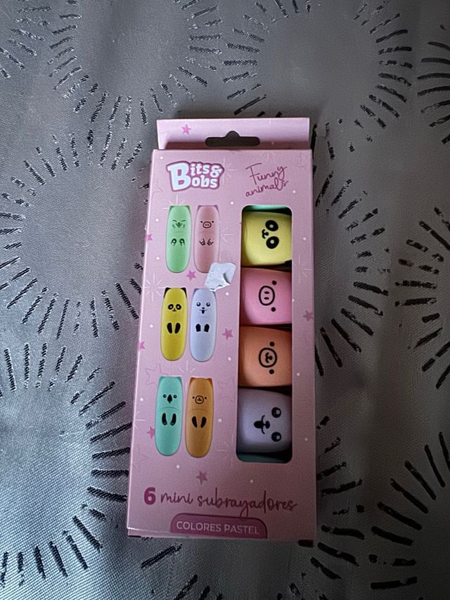 6 Mini Subrayadores Colores Pastel