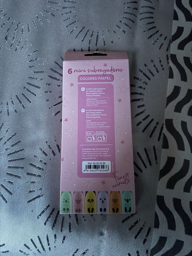 6 Mini Subrayadores Colores Pastel