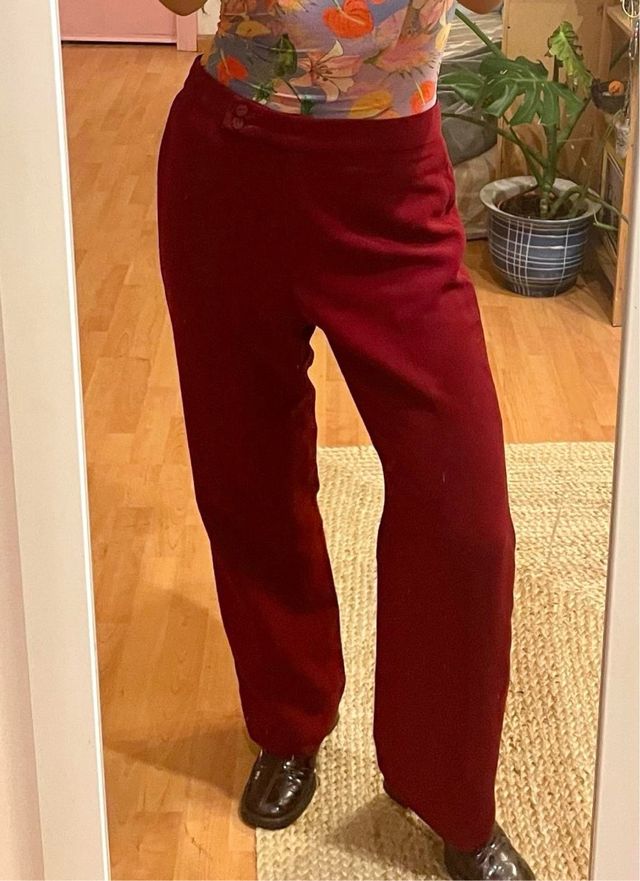 Pantaloni dritti bordeaux vintage