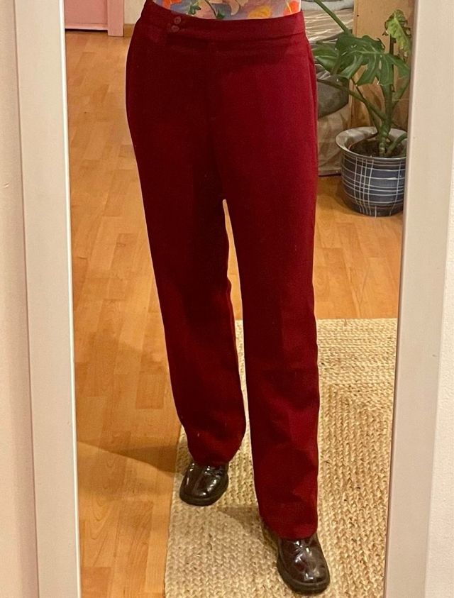 Pantaloni dritti bordeaux vintage