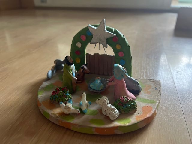 Belén de arcilla artesanal