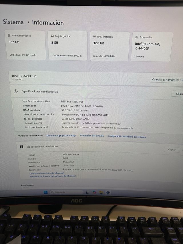 PC Gaming 5060TI Y 14400F