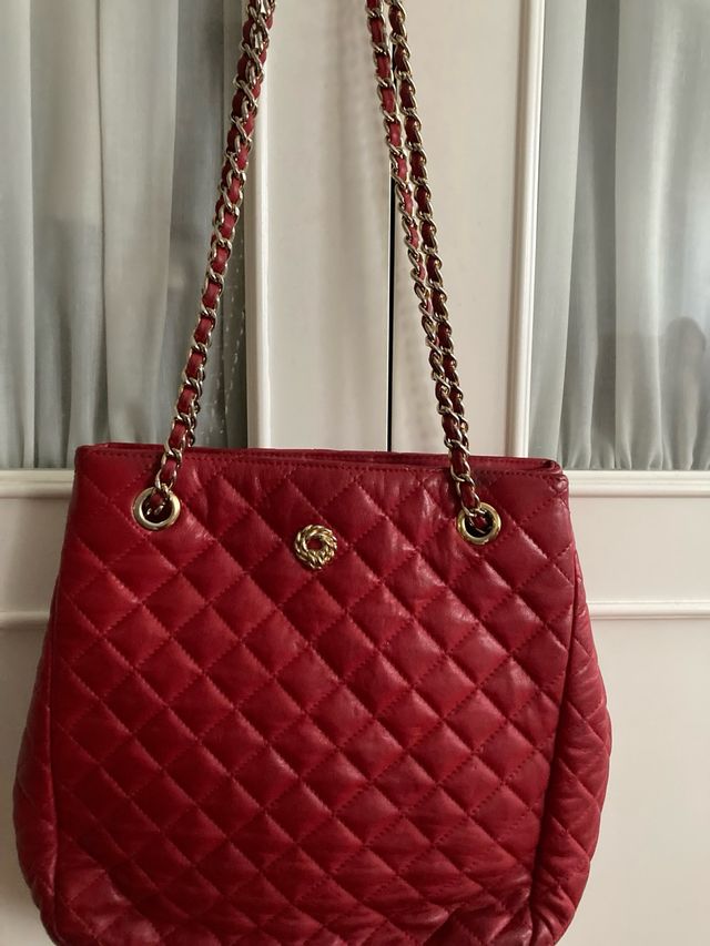 Bolso piel acolchado rojo