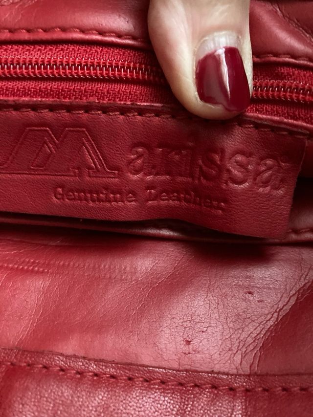 Bolso piel acolchado rojo