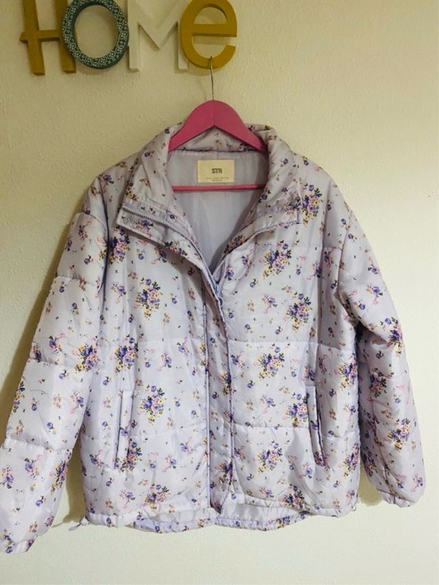 Chaquetón estampado floral multicolor