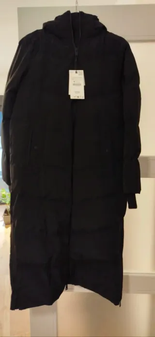 Plumas Largo Mujer Negro Zara nuevo con etiquetas
