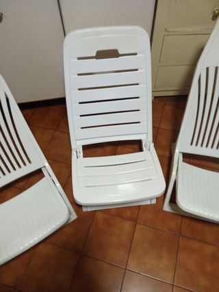 Lote 3 Sillas Playa Plegables Blancas