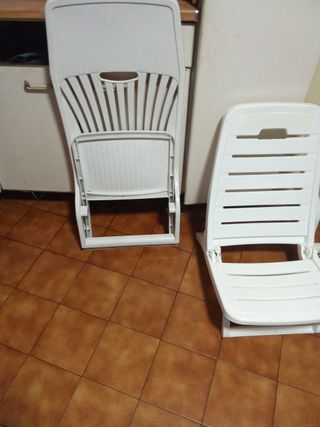 Lote 3 Sillas Playa Plegables Blancas