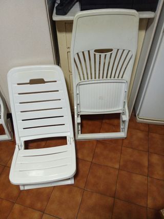 Lote 3 Sillas Playa Plegables Blancas