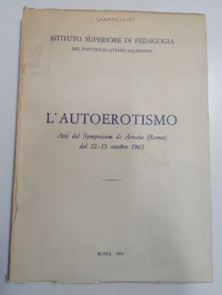 Libro L'Autoerotismo Atti del Symposium