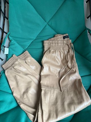 Pantaloni similpelle beige invernali