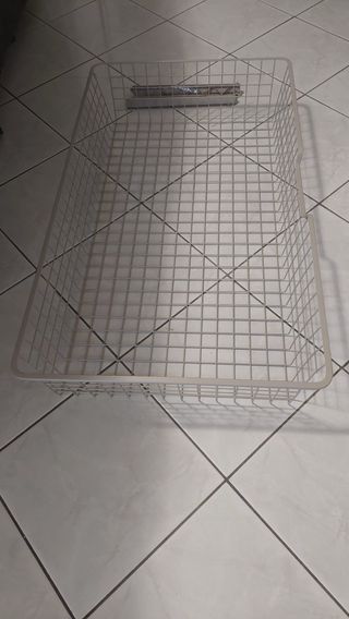 Cestone a rete in metallo beige