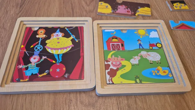 2 Puzzles de Madera 3 Niveles