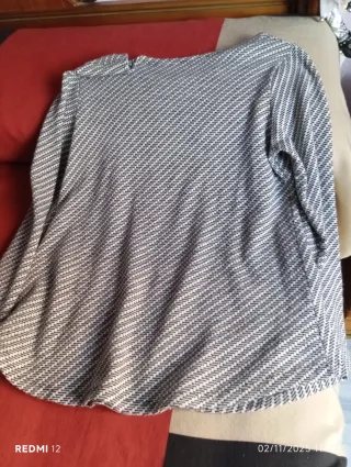 Jersey fino gris y blanco