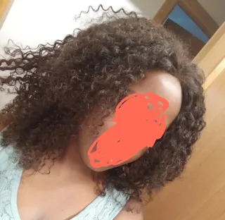 Peluca Pelo Natural Rizado Marrón