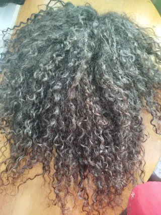 Peluca Pelo Natural Rizado Marrón