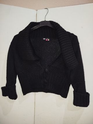 Chaquetilla de punto negra mujer