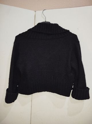 Chaquetilla de punto negra mujer