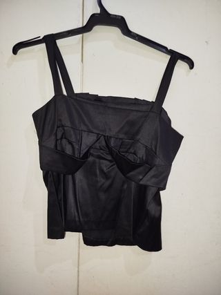 Top fiesta mujer negro