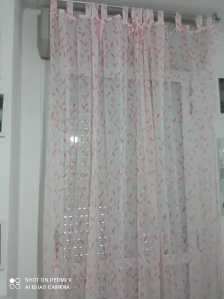 Tende a pannello rosa con motivo foglia possibilit