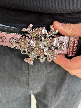 Y2K BB Simon Skeleton Diamond Belt Streetwear