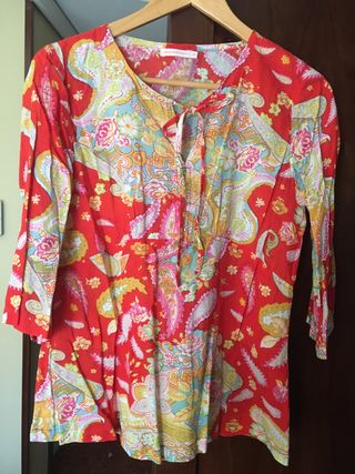 Camisa Verano Estampada Manga Francesa Talla L