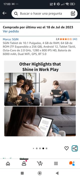 Tablet SGIN 10.1 4 GB RAM 64 GB Android 12