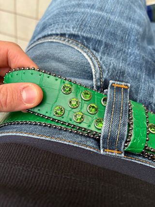 Y2K BB Simon Skeleton Diamond Belt Streetwear