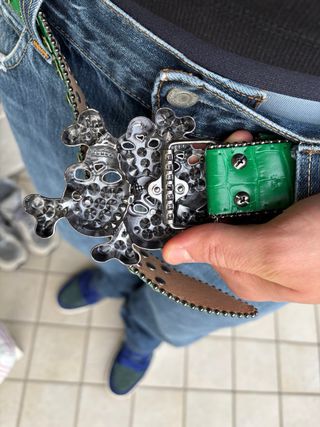 Y2K BB Simon Skeleton Diamond Belt Streetwear