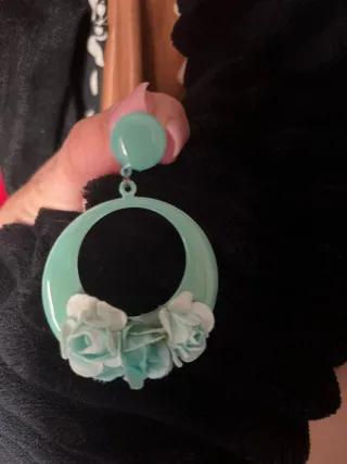 Pendientes Aro Flores Flamenca