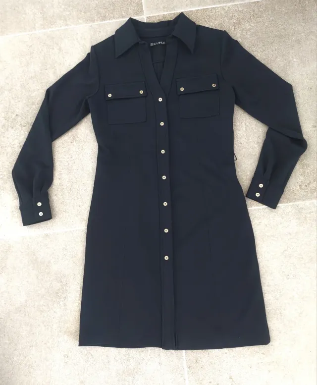 Vestido midi Cuplé azul marino  Talla L