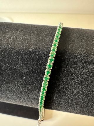 Bracciale Tennis Argento 925 con Zirconi Verdi