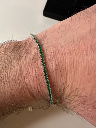 Bracciale Tennis Argento 925 con Zirconi Verdi