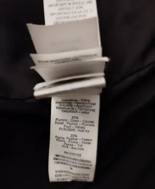 Piumino nero Stefanel uomo 80% piumino 20% piuma