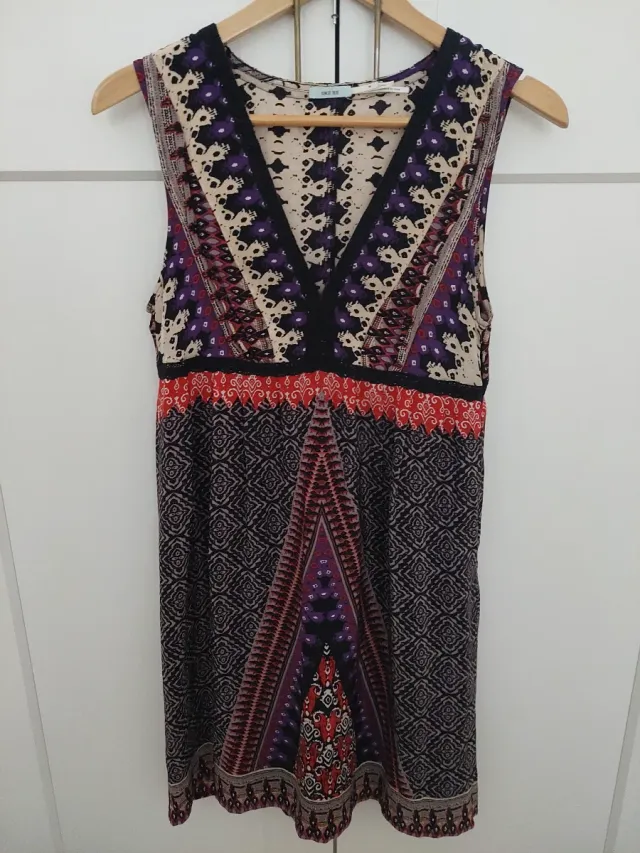 Vestido estampado seda