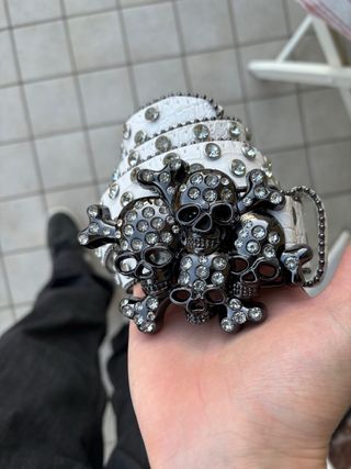 Y2K BB Simon Skeleton Diamond Belt Streetwear