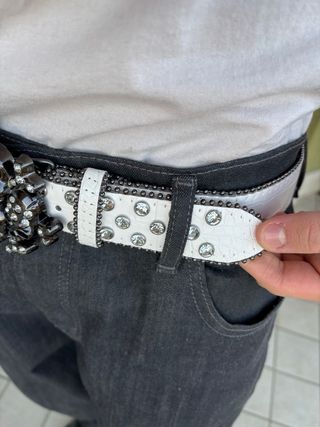 Y2K BB Simon Skeleton Diamond Belt Streetwear
