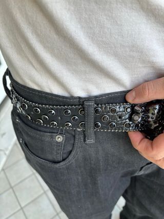 Y2K BB Simon Skeleton Diamond Belt Streetwear