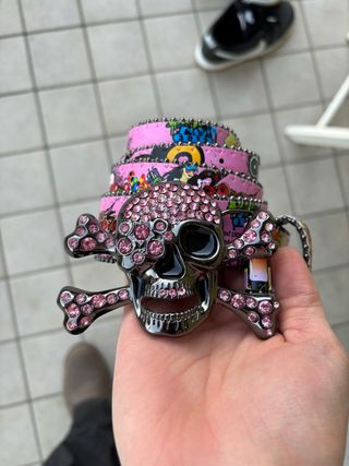 Y2K BB Simon Skeleton Diamond Belt Streetwear