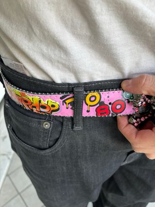 Y2K BB Simon Skeleton Diamond Belt Streetwear