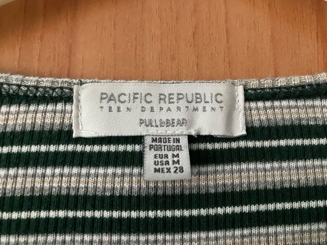 Top manga larga rayas