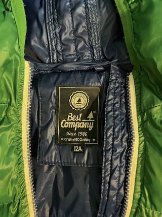 Piumino verde Best Company. 12 anni