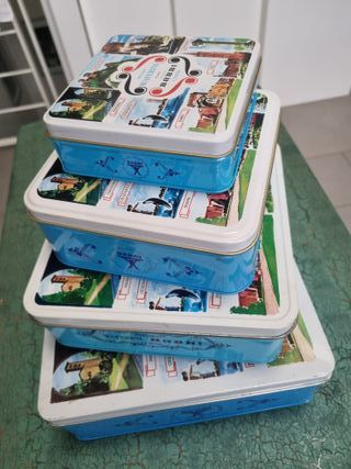 Set 4 Scatole Latta Waferini Babbi Cesena